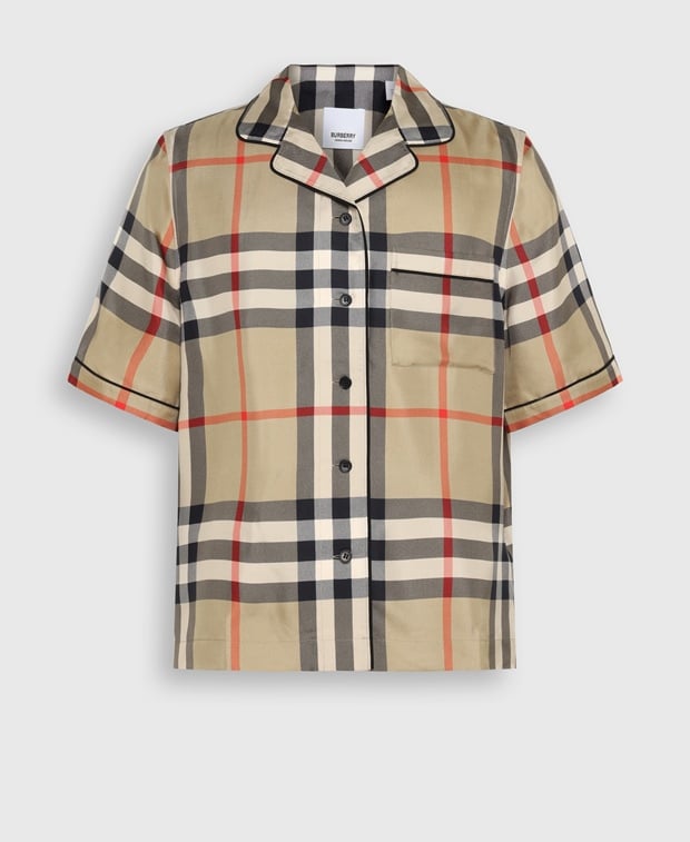 Burberry Short sleeve silk shirt Putty