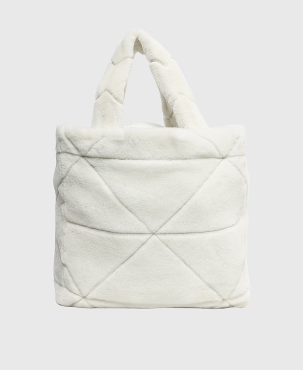 Prada Montone Leather shopper White