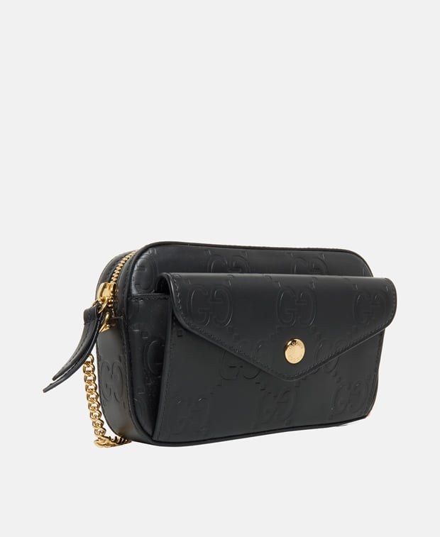 Gucci Gilbert Leather cross body bag Black
