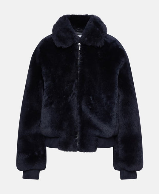 Proenza Schouler White Label Teddy fur jacket Black