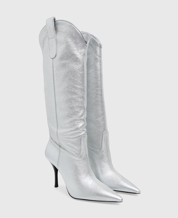 Stuart Weitzman Outwest 100 Cowboy boots Silver