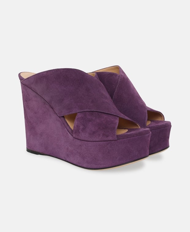 Sergio Rossi Alma Wedge sandals Aubergine