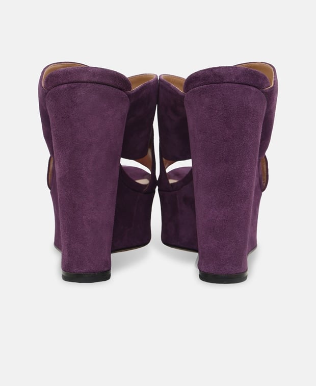 Sergio Rossi Alma Wedge sandals Aubergine