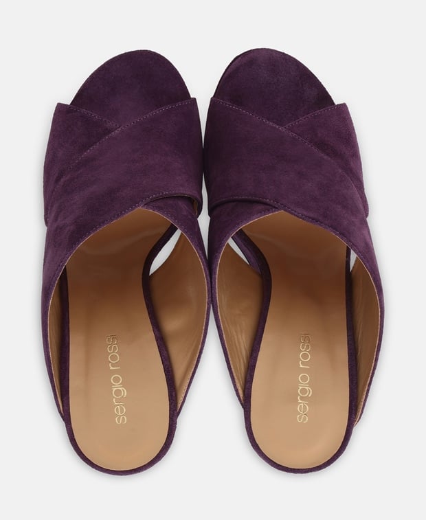 Sergio Rossi Alma Wedge sandals Aubergine