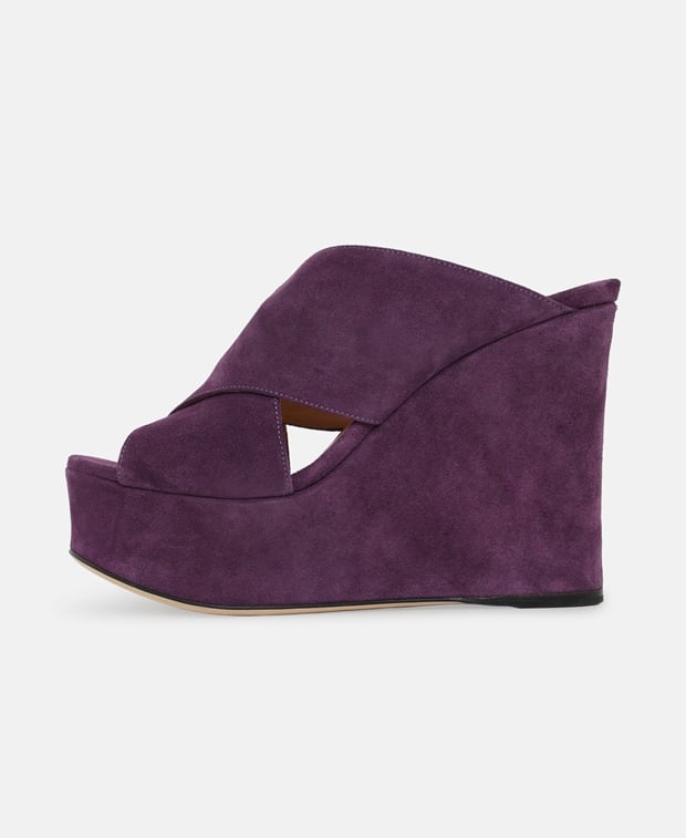 Sergio Rossi Alma Wedge sandals Aubergine