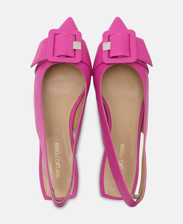 Sergio Rossi Dragon Slingback ballerina Light Red