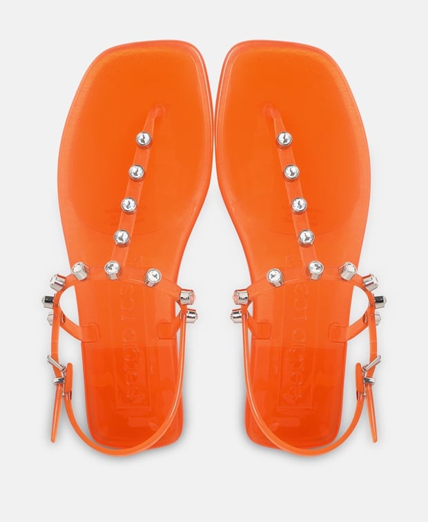 Sergio Rossi Sr Jelly 015 Ankle strap sandals Orange