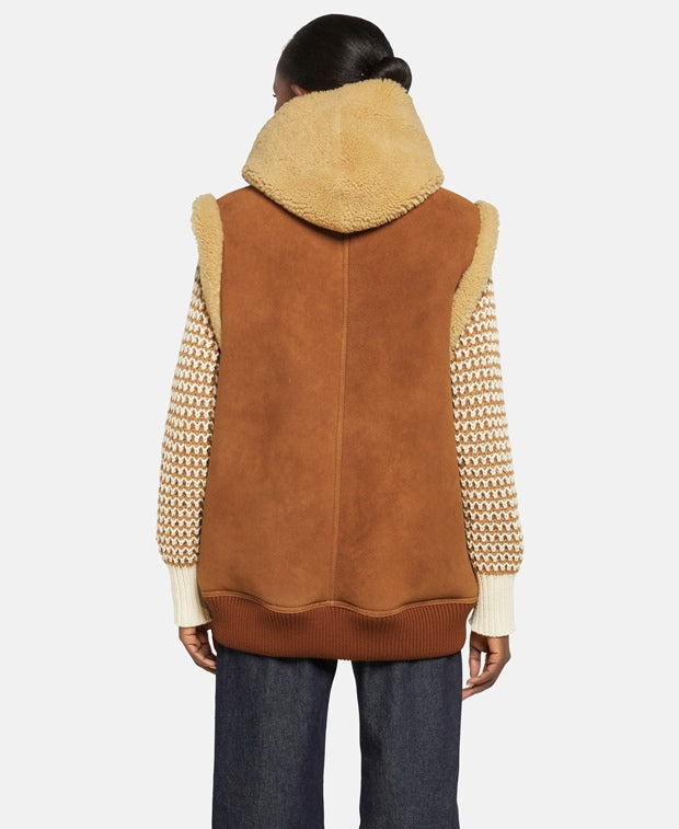 Khrisjoy Lamb fur gilet Cognac