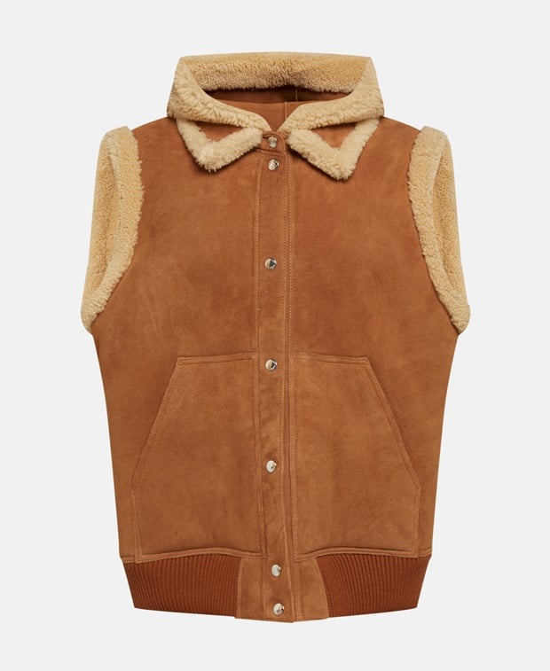Khrisjoy Lamb fur gilet Cognac