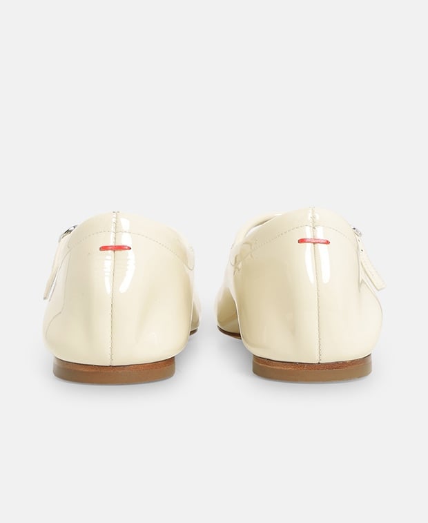 Aeyde Uma Patent Ballet flats Sand