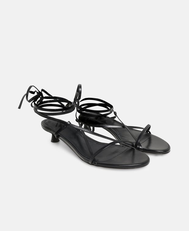 Aeyde Paige Sandals with calf lacing Black