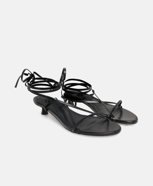 Aeyde Paige Sandals with calf lacing Black