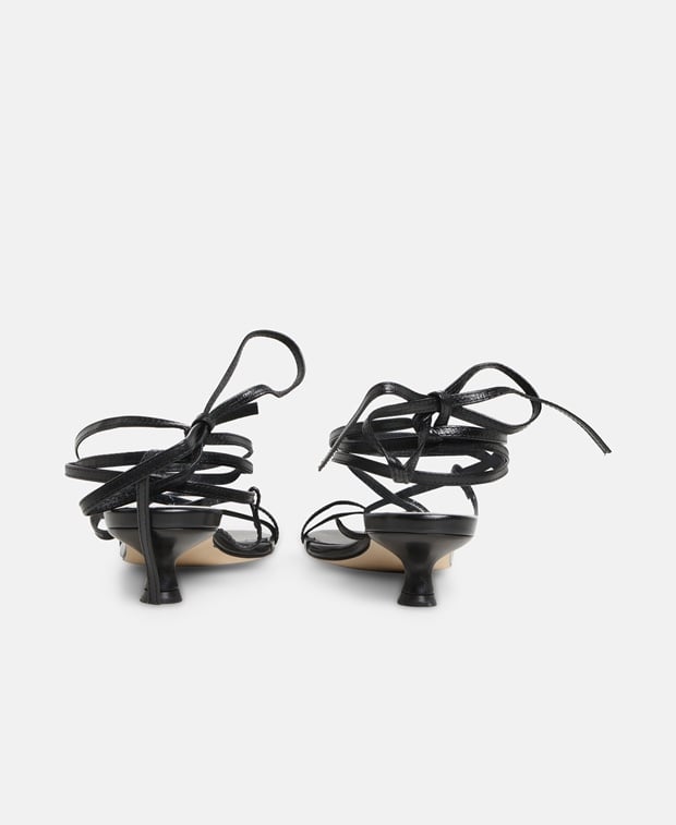 Aeyde Paige Sandals with calf lacing Black