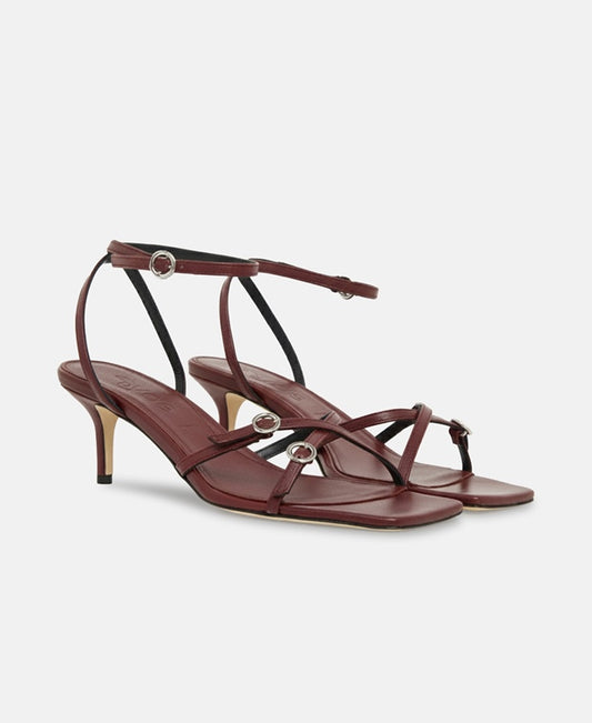 Aeyde Libby Ankle strap sandals Burgundy