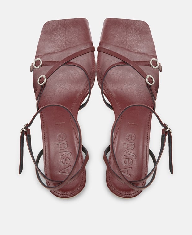 Aeyde Libby Ankle strap sandals Burgundy