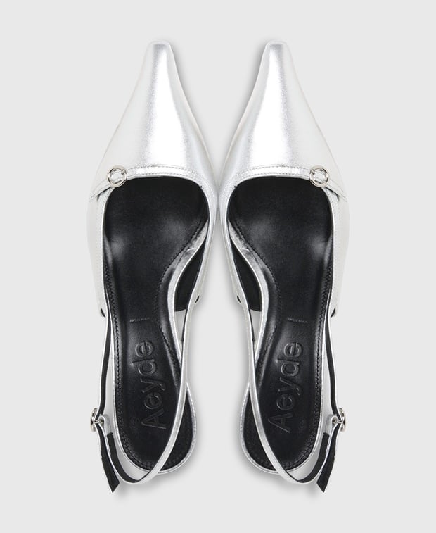 Aeyde Saba Slingback pumps Silver