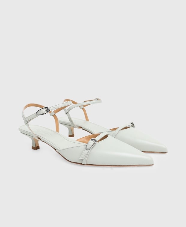 Aeyde Melia Ankle strap pump White
