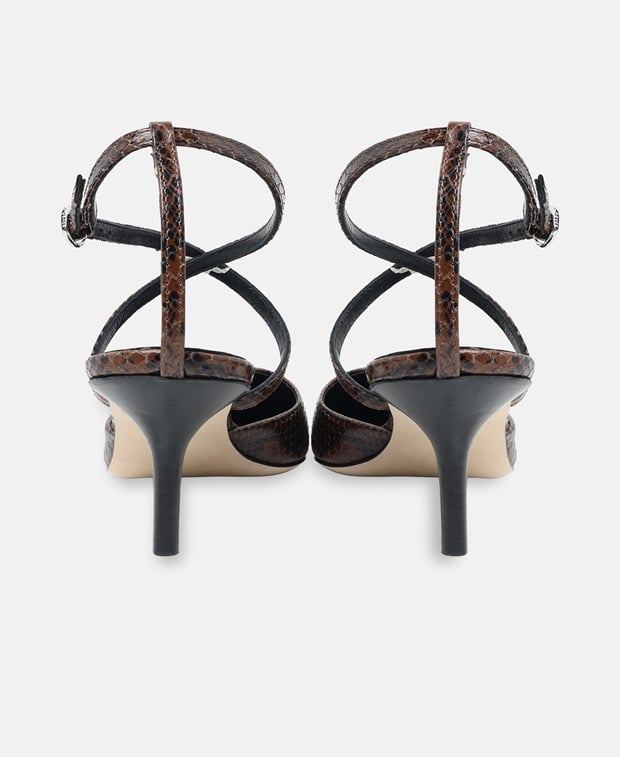 Aeyde Salome Ankle strap pump Dark Brown