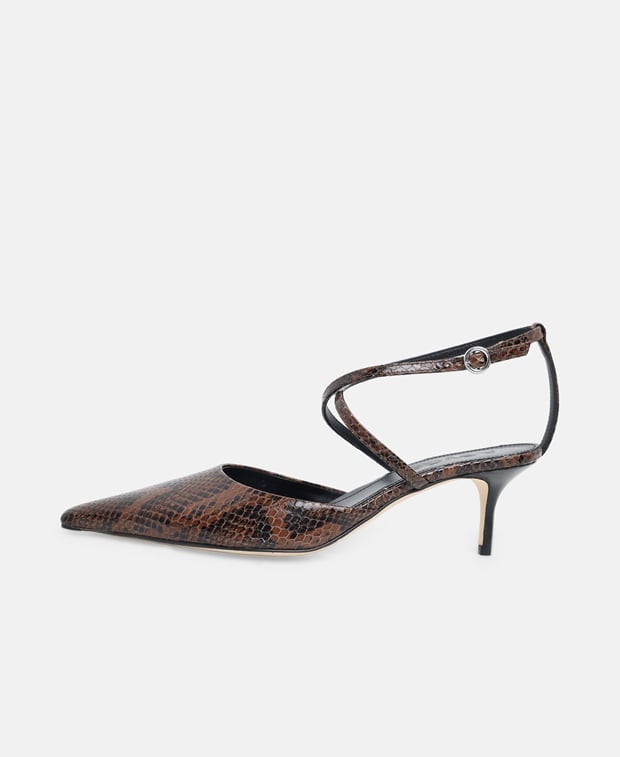 Aeyde Salome Ankle strap pump Dark Brown