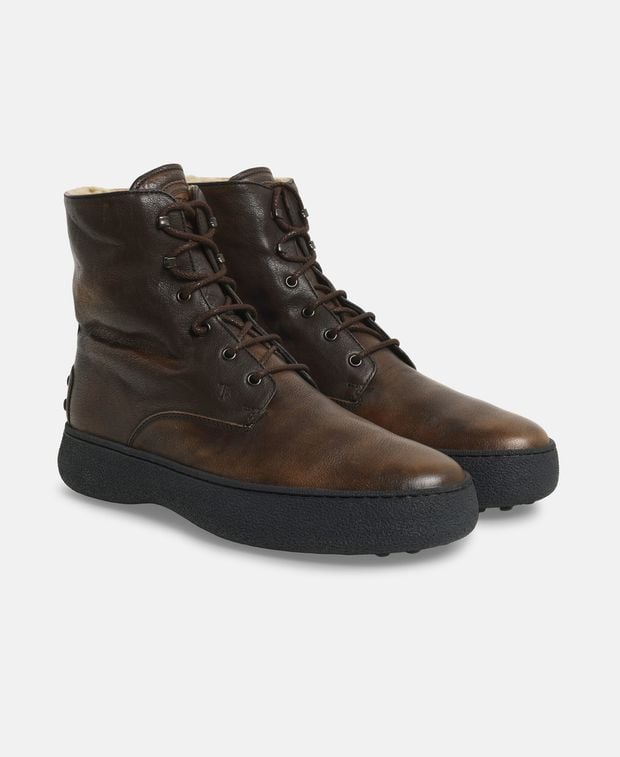 Tod's Montone Lace-up ankle boot Brown