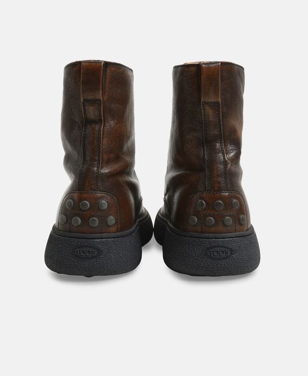 Tod's Montone Lace-up ankle boot Brown