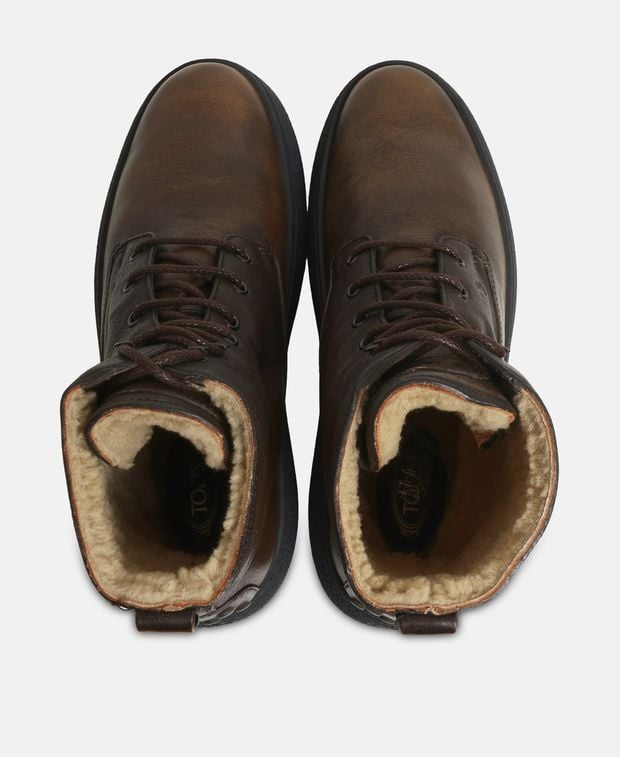 Tod's Montone Lace-up ankle boot Brown