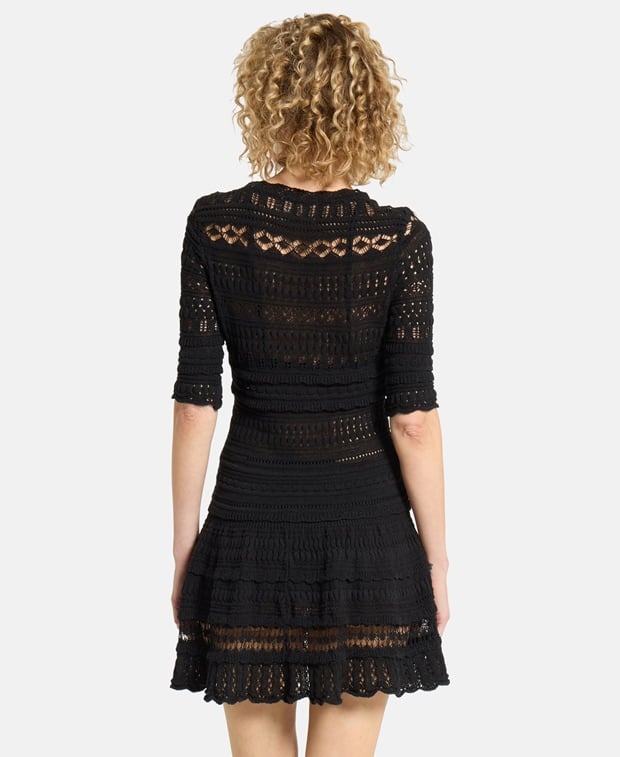 Marant Etoile Crochet knit dress Black