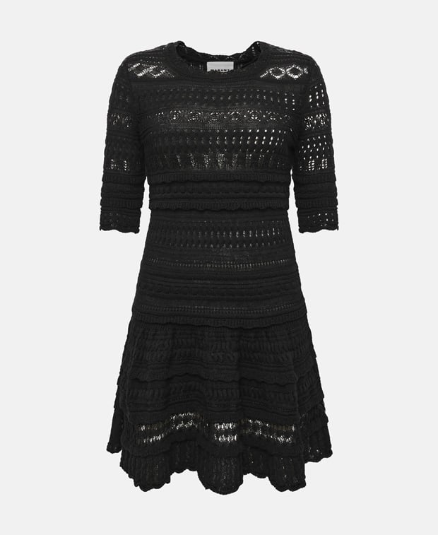 Marant Etoile Crochet knit dress Black