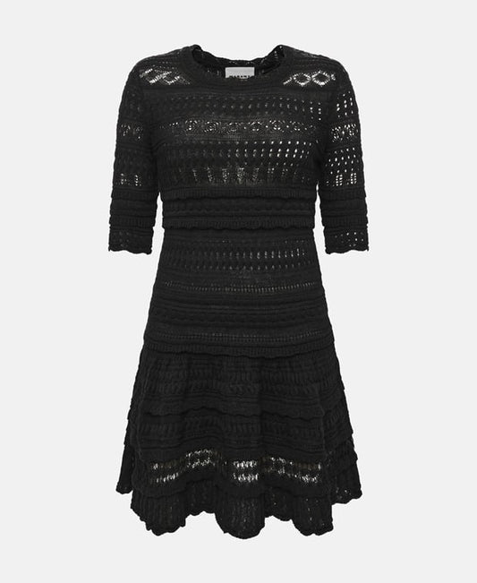 Marant Etoile Crochet knit dress Black