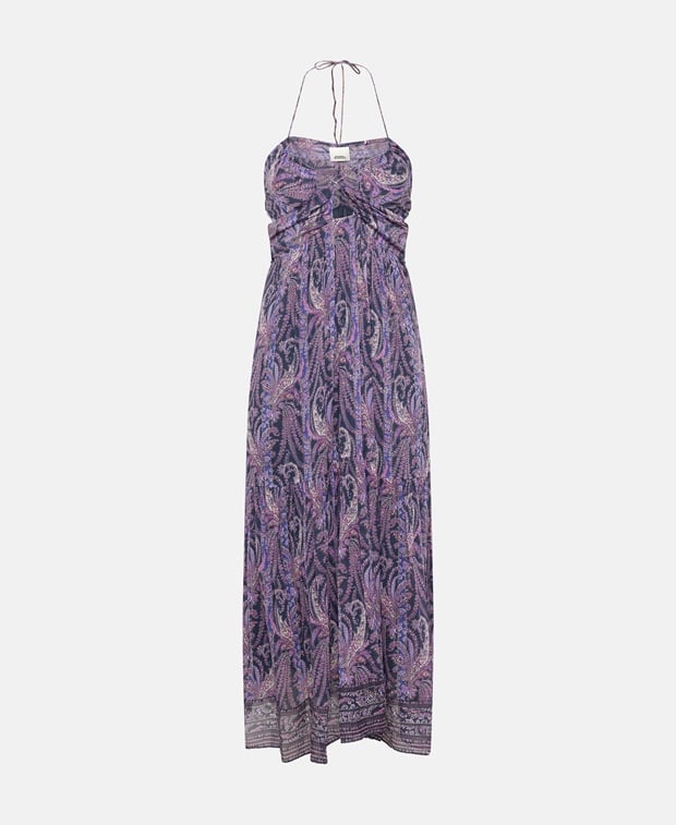Isabel Marant Silk-blend dress Purple