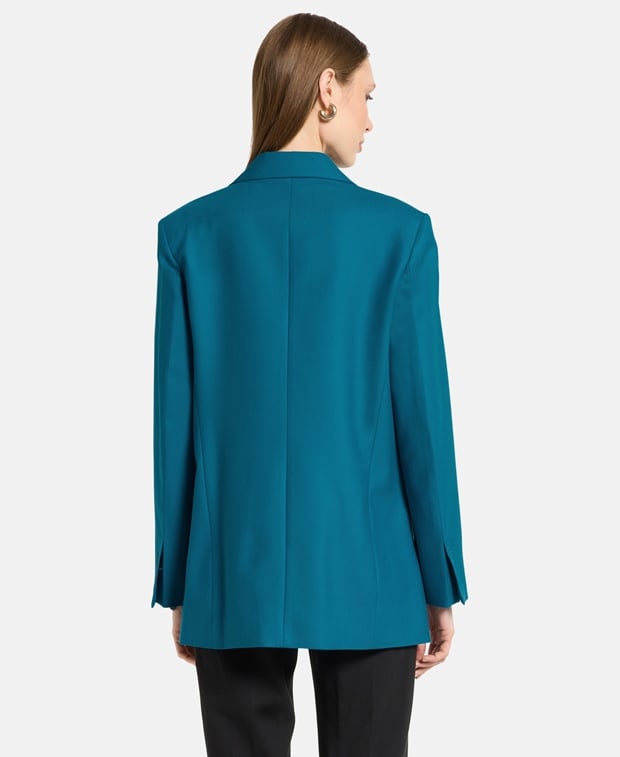 Victoria Beckham Wool-blend blazer Petrol
