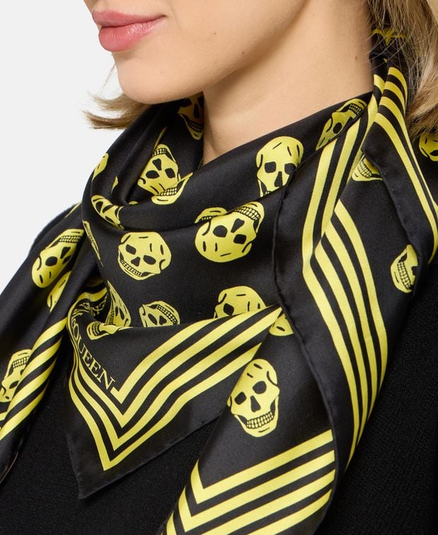 Alexander McQueen Silk square scarf Fo Biker