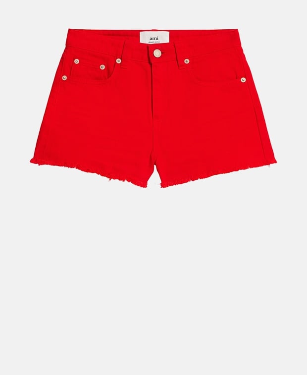 Ami Paris Denim shorts Red