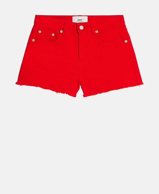 Ami Paris Denim shorts Red