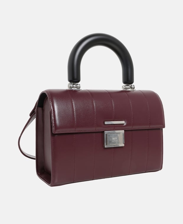 Ami Paris Leather handbag Bordeaux