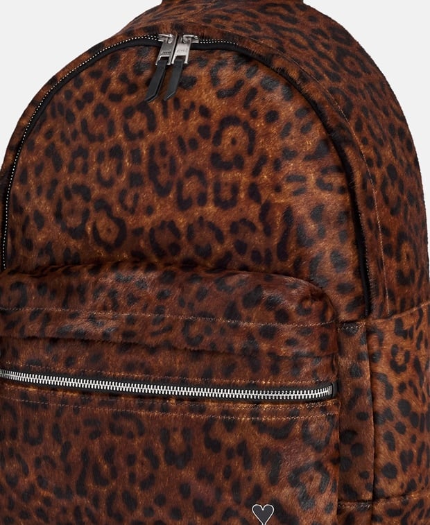 Ami Paris Leather backpack Tan