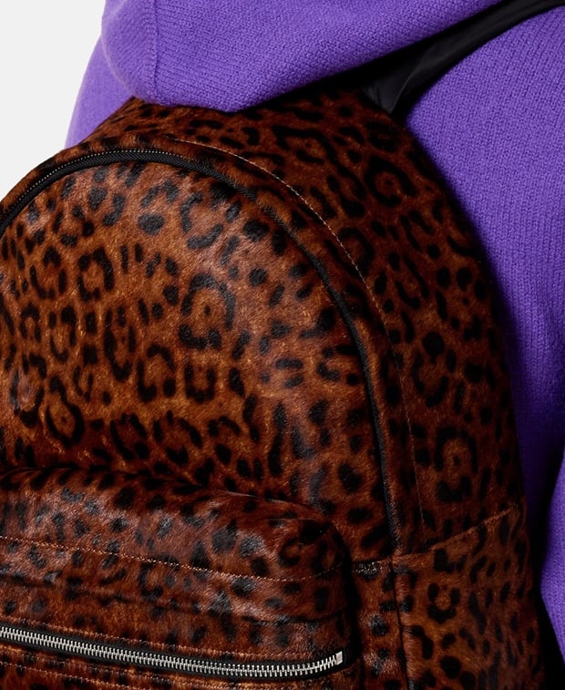 Ami Paris Leather backpack Tan