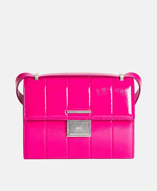 Ami Paris Leather cross body bag Fuchsia