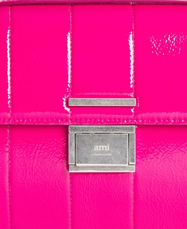 Ami Paris Leather cross body bag Fuchsia
