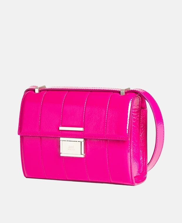 Ami Paris Leather cross body bag Fuchsia