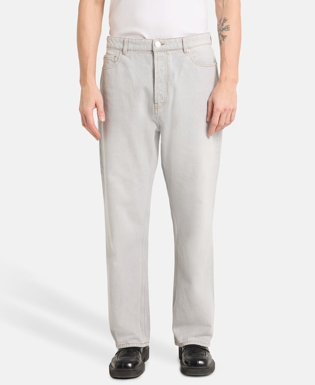 Ami Paris Relaxed Fit Jeans Gris Javel