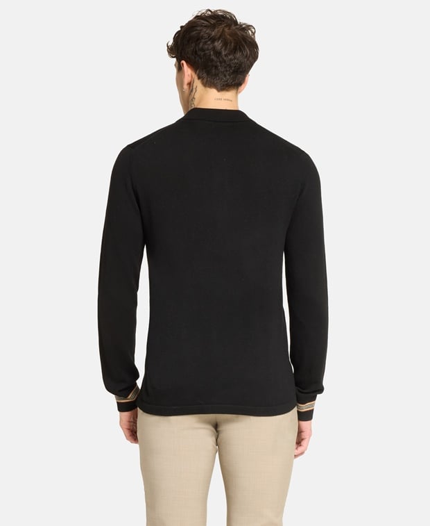 Burberry Woolen long sleeve polo Black