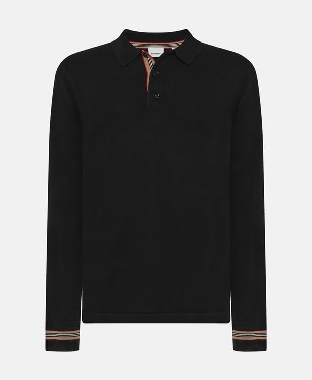 Burberry Woolen long sleeve polo Black