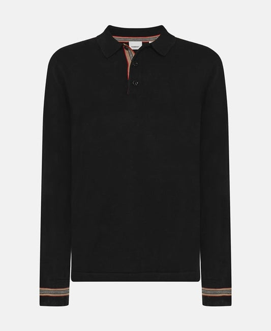 Burberry Woolen long sleeve polo Black