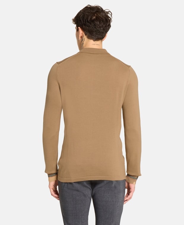 Burberry Woolen long sleeve polo Camel
