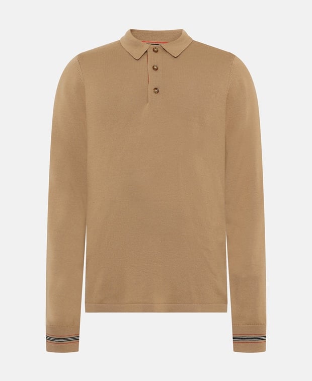 Burberry Woolen long sleeve polo Camel