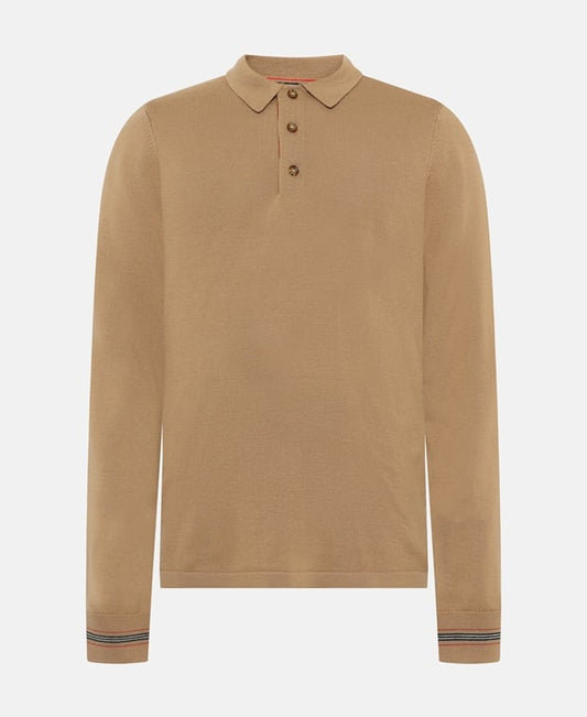 Burberry Woolen long sleeve polo Camel