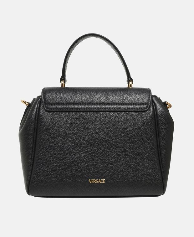 Versace Virtus Leather handbag Black