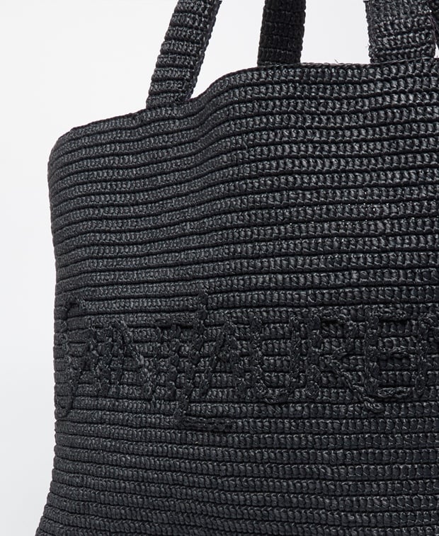Saint Laurent Rafia Tote Bag Black