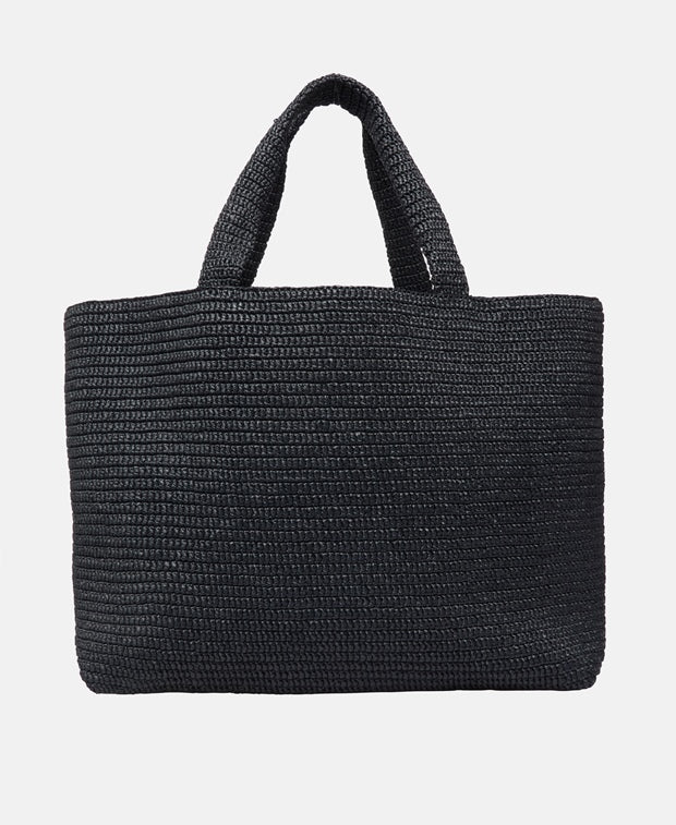 Saint Laurent Rafia Tote Bag Black